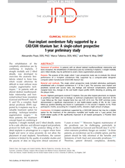 Four-implant overdenture fully supported by a CAD/CAM titanium bar: A single-cohort prospective 1-year preliminary study